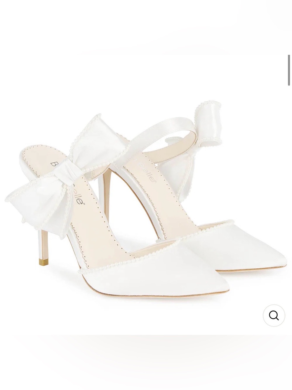 Ivory Wedding Mules with Pearl Lined Bows